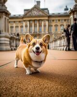 corgi cane nel il reale palazzo ai generato foto