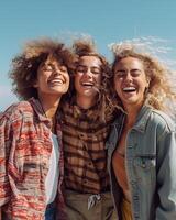 gen z ragazza assunzione autoscatto su il spiaggia ai generato foto