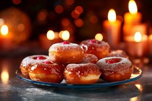 sufganiyot ciambella hanukkah ai generato foto