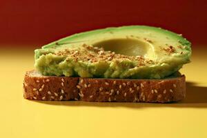 affettato avocado crostini con sesamo semi su esso generativo ai foto