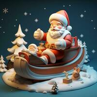 Natale vacanza 3d argilla illustrazione ai generato foto