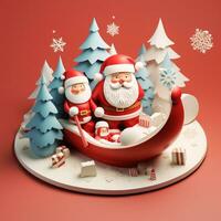 Natale vacanza 3d argilla illustrazione ai generato foto