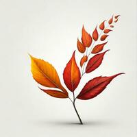 autunno le foglie su bianca sfondo. piatto posizione, superiore Visualizza, ai generato foto
