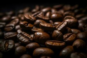 caffè fagioli su un' buio sfondo foto