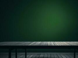 di legno tavolo e sfocatura tropicale verde colore sfondo, Prodotto Schermo montaggio. alto qualità foto 8 mila fhd ai generato