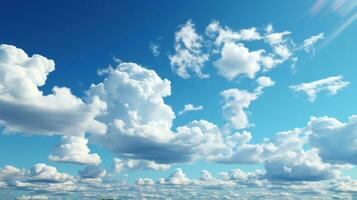 ai, ai generato, mozzafiato fotorealistico 4k Immagine di un' bellissimo cielo pieno con soffice cumulo nuvole, un' sereno e celeste naturale paesaggio foto
