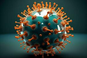 colorato 3d sfera virus. creare ai foto