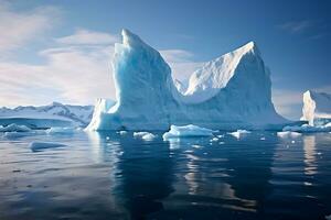 bellissimo paesaggio con grande iceberg nel il mezzo di il mare foto