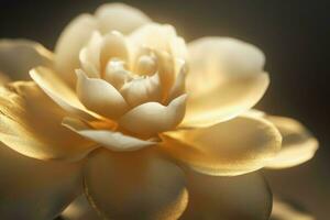 oro camelia fiore luce soffusa. creare ai foto