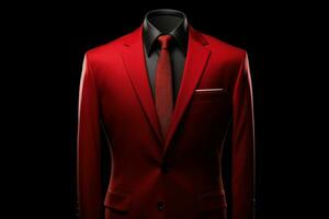 elegante uomini rosso completo da uomo formale. creare ai foto