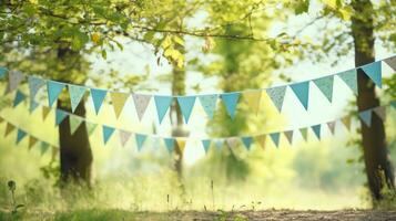 colorato pavese a il festa con alberi dietro a esso foto