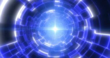 blu energia tunnel con raggiante luminosa elettrico Magia Linee scientifico futuristico hi-tech astratto sfondo foto
