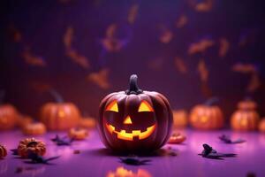 illustrazione di Halloween background.generative ai foto