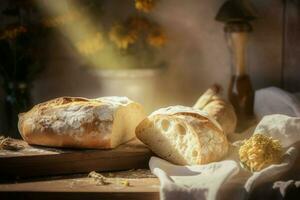 fresco azienda agricola pane luce. creare ai foto