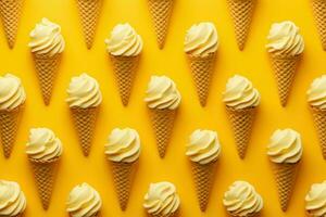 giallo ghiaccio crema dolce. creare ai foto