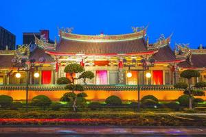 vista della facciata del tempio di hsing tian kong a taipei, taiwan foto