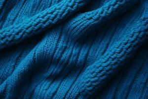 blu maglione maglia sfondo. creare ai foto