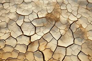 siccità prova Cracked deserto suolo Crosta riflette clima i cambiamenti arido conseguenze ai generato foto