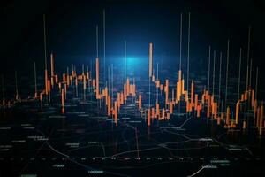 commercio candeliere grafico svela azione mercato dinamica, aiutando strategico investimento scelte ai generato foto