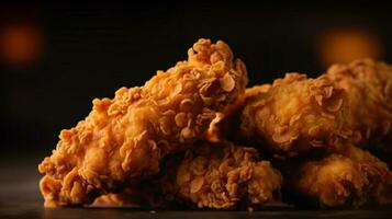 croccante pollo delizia, appena fritte, irresistibile veloce cibo preferito. ai generato foto
