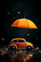 strada sicuro garanzia affidabile auto assicurazione fornire incrollabile supporto e protezione piace un ombrello nel il pioggia foto
