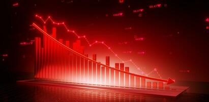 3d grafico di azione caduta mercato investimento foto