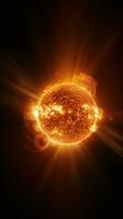 iperrealistico Immagine di il di sole superficie in mostra il crudo energia di eruzione solare razzi ai generativo foto