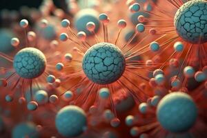 microsopic di batteri fungo.medico e scienza ricerca concetto.colorato colore.generativo ai foto