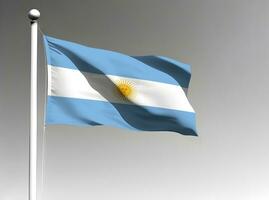argentina nazionale bandiera isolato su grigio sfondo foto