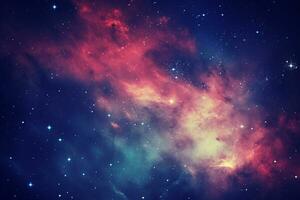 travolgente bellezza di spazio con un' lontano nebulosa in mezzo un' pieno di stelle cielo ai generativo foto