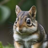 ritratto di simpatico e carino scoiattolo avvicinamento. ai generativo foto