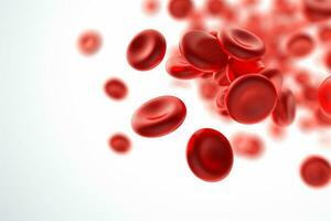 microsopic di rosso sangue cellule fluente attraverso il sangue navi.medico e scienza ricerca concetto.generativo ai foto