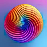 astratto arcobaleno spirale. morbido e arrotondato le forme reso nel ingarbugliato perfezione. ai generativo foto