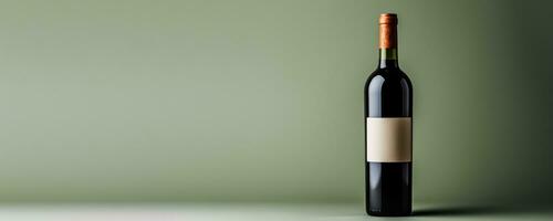 un' perfettamente etichettato vino bottiglia a partire dal un' rinomato azienda vinicola isolato su un' pendenza sfondo foto