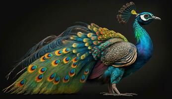 bellissimo e colorato pavone senza sfondo ai generato Immagine foto