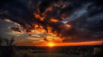 il tramonto cielo ai generativo foto