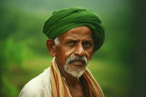 indiano uomo vecchio. creare ai foto