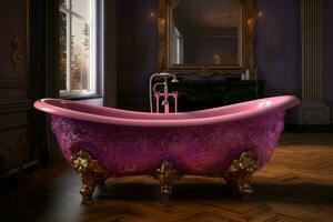 cristallo rosa vasca da bagno. creare ai foto