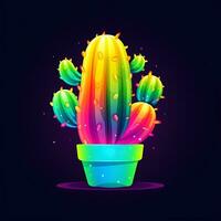 un' etichetta colorato cactus fiore vettore illustrazione sfondo foto