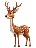 carino cartone animato Natale cervo personaggio isolato su sfondo ai generato foto
