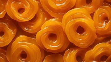 generativo ai, jalebi, imarti, imarati, paneer jalebi o Zulbia, indiano dolce cibo. foto