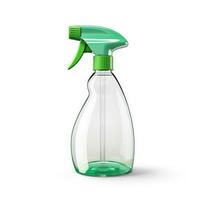 semplice bicchiere spray bottiglia con naturale pulizia soluzione isolato su un' bianca sfondo foto