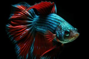 fotografia di un' betta pesce nel acquario generato di ai foto