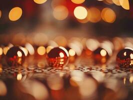 Natale composizione con bokeh sfondo e copia spazio ai generativo foto