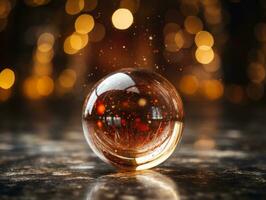 Natale composizione con bokeh sfondo e copia spazio ai generativo foto