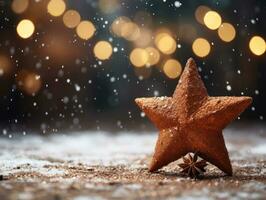 Natale composizione con copia spazio e bokeh sfondo ai generativo foto