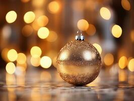 Natale composizione con copia spazio e bokeh sfondo ai generativo foto