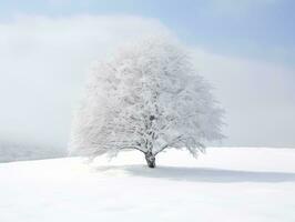 minimalista inverno paesaggio composizione ai generativo foto