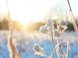 minimalista inverno paesaggio composizione ai generativo foto