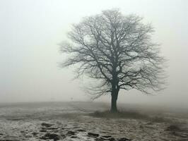 minimalista inverno paesaggio composizione ai generativo foto